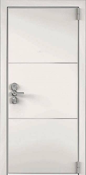 Белая дверь с терморазрывом в частный дом MT-9 - снаружи