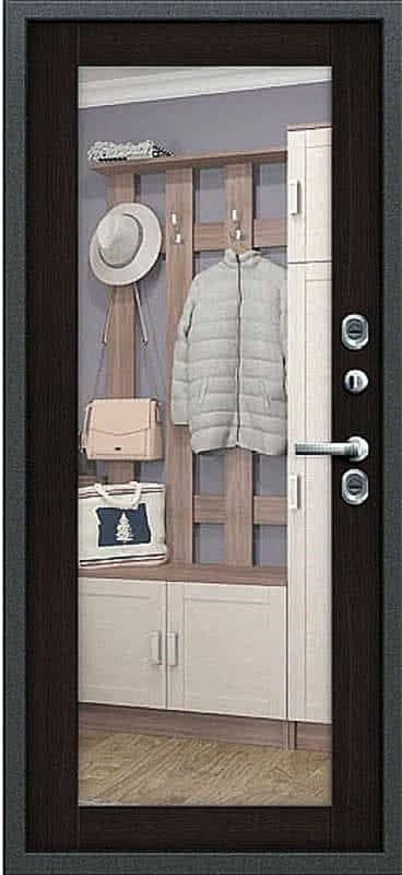 Наружная входная дверь с зеркалом AP-7 - внутри