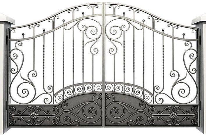 Распашные ворота с ковкой CM-9